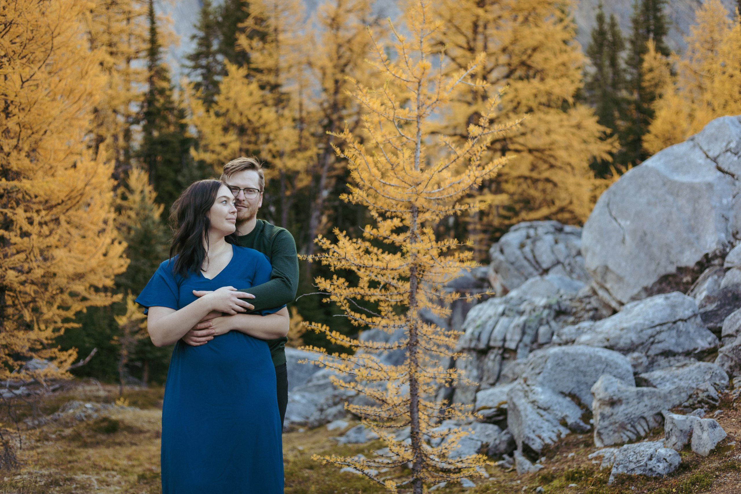Special Fall Sunrise Hiking Adventure Session in Kananaskis with the Larches